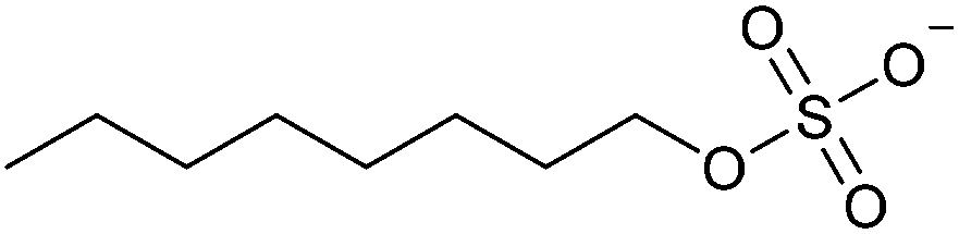 Chemical structure of sodium lauryl sulfate.