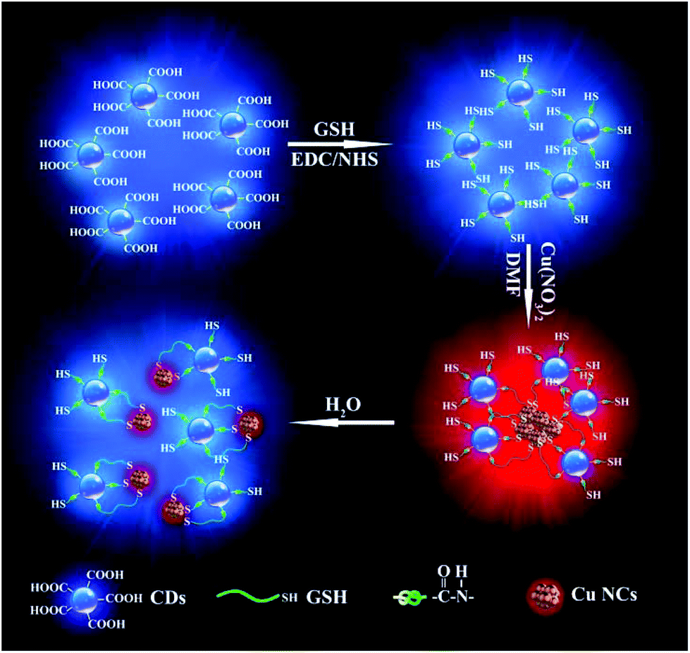 Ratiometric Fluorescence Detection Of Trace Water In Organic Solvents Based On Aggregation Induced Emission Enhanced Cu Nanoclusters Analyst Rsc Publishing