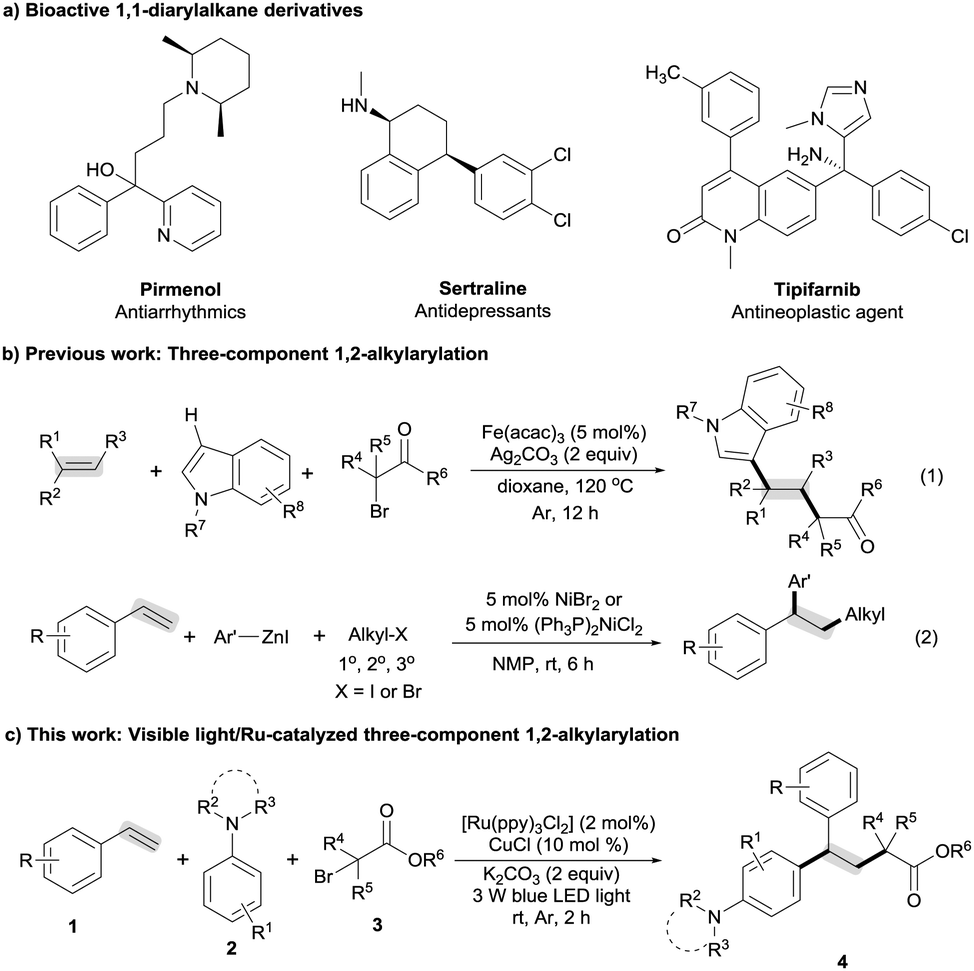 Alkylarylation Of Styrenes Via Direct C Sp3 Br C Sp2 H Functionalization Mediated By Photoredox And Copper Cooperative Catalysis Chemical Communications Rsc Publishing