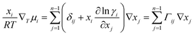 A predictive model for the diffusion of a highly non-ideal ternary ...