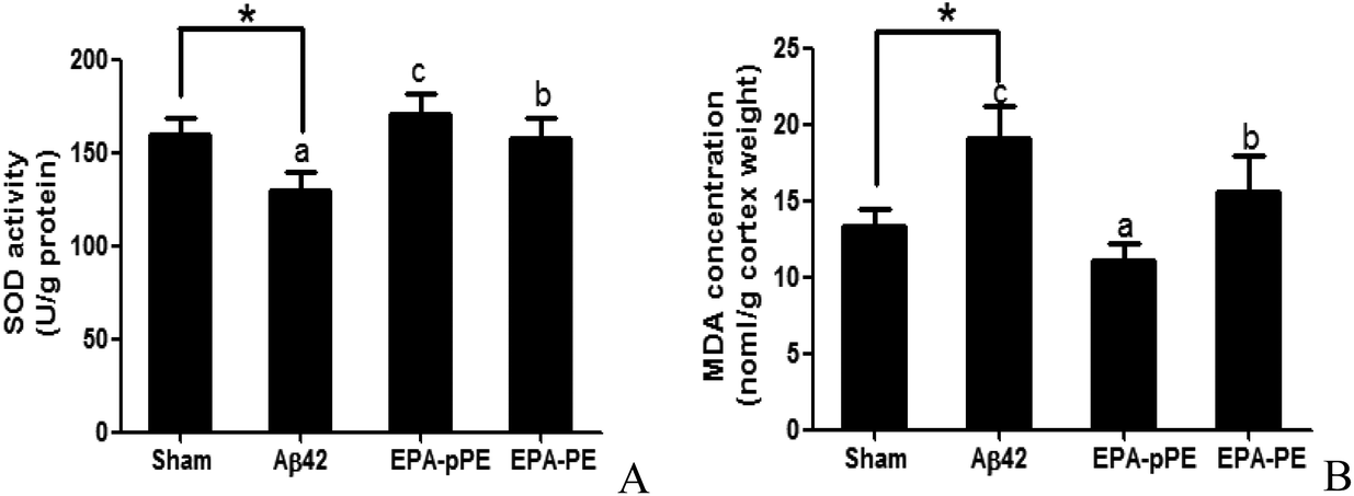 A Comparative Study Of Epa Enriched Ethanolamine Plasmalogen And Epa Enriched Phosphatidylethanolamine On Ab42 Induced Cognitive Deficiency In A Rat Model Of Alzheimer S Disease Food Function Rsc Publishing