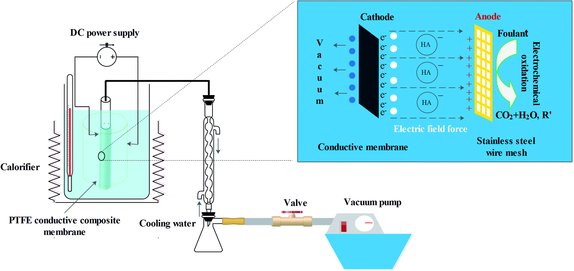 A hybrid electric field assisted vacuum membrane distillation method to