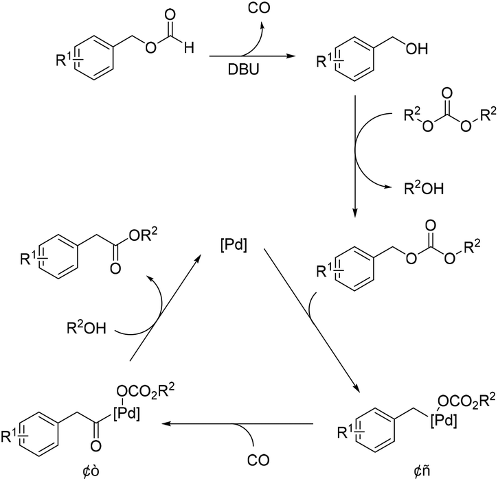 Carbonylative Transformation Of Benzyl Formates Into Alkyl 2 Arylacetates In Organic Carbonates Organic Chemistry Frontiers Rsc Publishing Doi 10 1039 C9qoe
