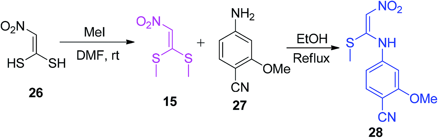 Nitroketene N S Acetals Synergistic Building Blocks For The Synthesis Of Heterocycles Rsc Advances Rsc Publishing Doi 10 1039 C9rac