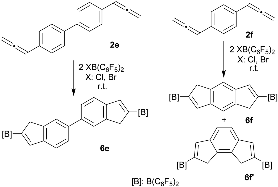 Arylallenes And The Halogeno B C6f5 2 Reagents Facile Formation Of 2 Borylindenes Chemical Communications Rsc Publishing