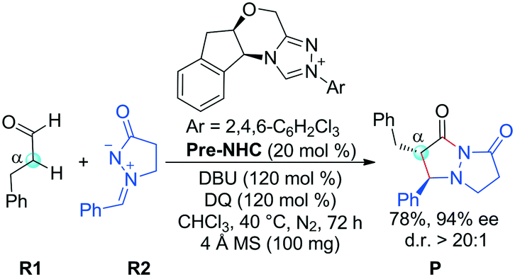Insights Into Nhc Catalyzed Oxidative A C Sp3 H Activation Of Aliphatic Aldehydes And Cascade 2 3 Cycloaddition With Azomethine Imines Catalysis Science Technology Rsc Publishing