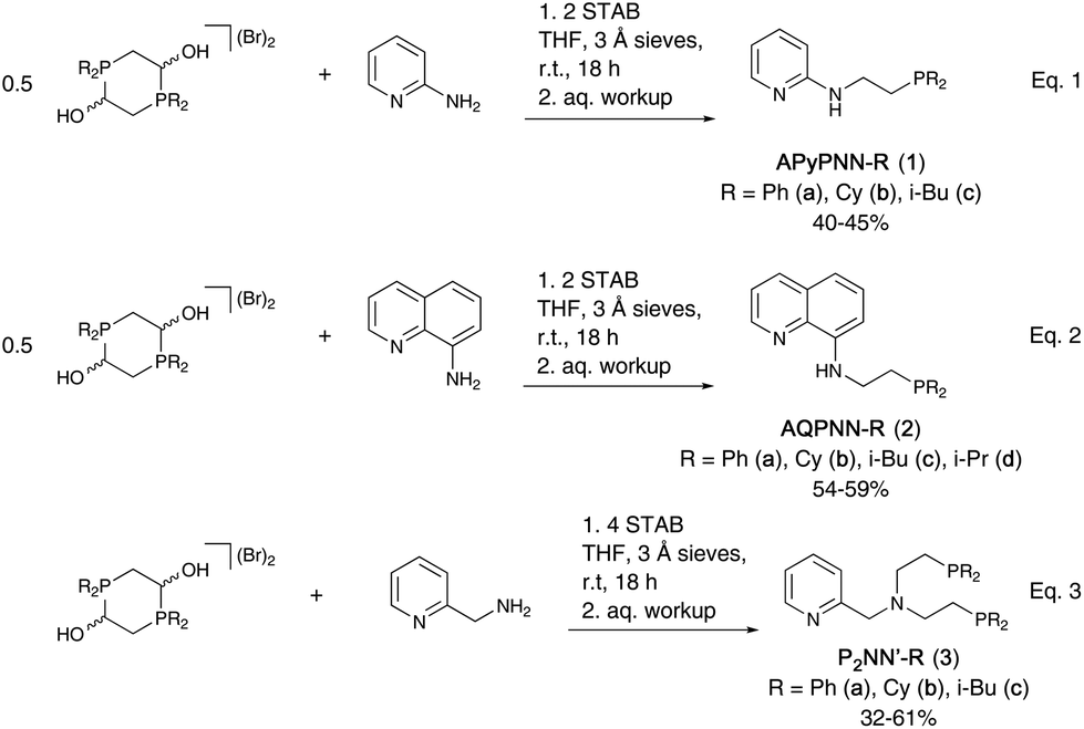 Pnn P2nn Ligands Via Reductive Amination With Phosphine Aldehydes Synthesis And Base Metal Coordination Chemistry Dalton Transactions Rsc Publishing