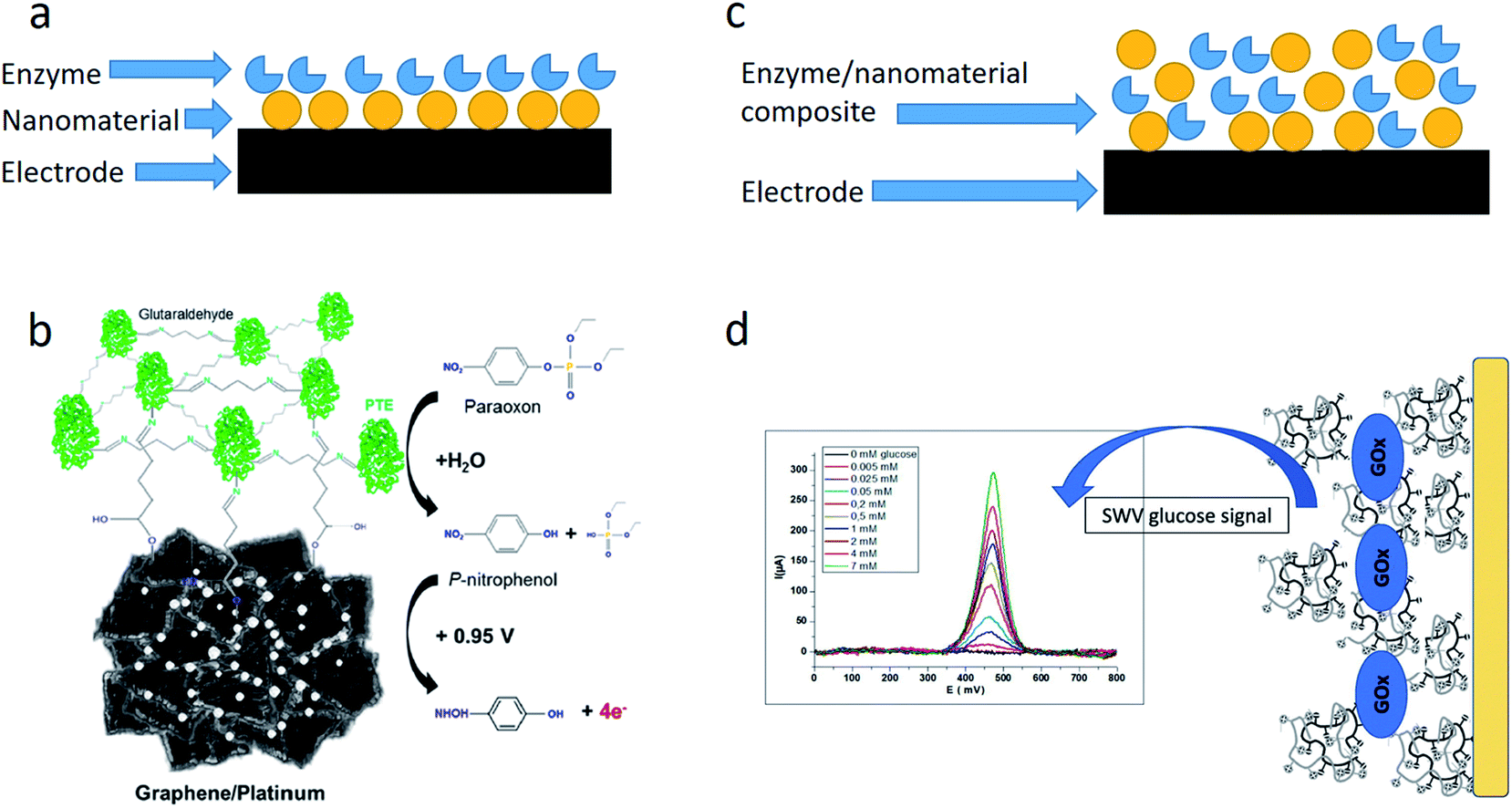 Advances in nanomaterial application in enzymebased electrochemical