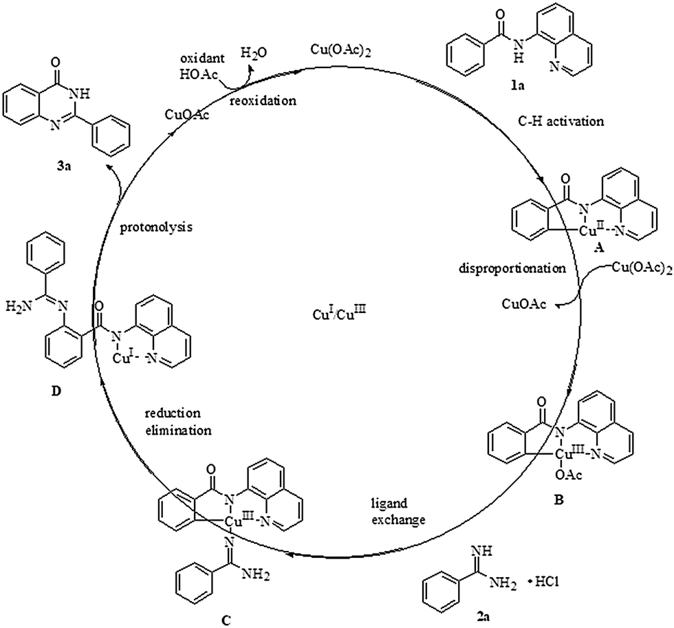 Copper Mediated Synthesis Of Quinazolin 4 3h Ones From N Quinolin 8 Yl Benzamide And Amidine Hydrochlorides New Journal Of Chemistry Rsc Publishing