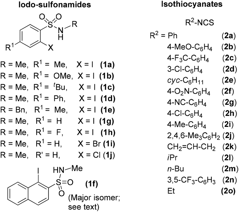 Cu I Catalysed Annulation Of Isothiocyanates Isocyanates With 2 Iodo Sulfonamides Synthesis Of Benzodithiazines Benzothiadiazinones Benzothiazinylidene Anilines And Benzothiazolylidene Anilines Organic Biomolecular Chemistry Rsc Publishing