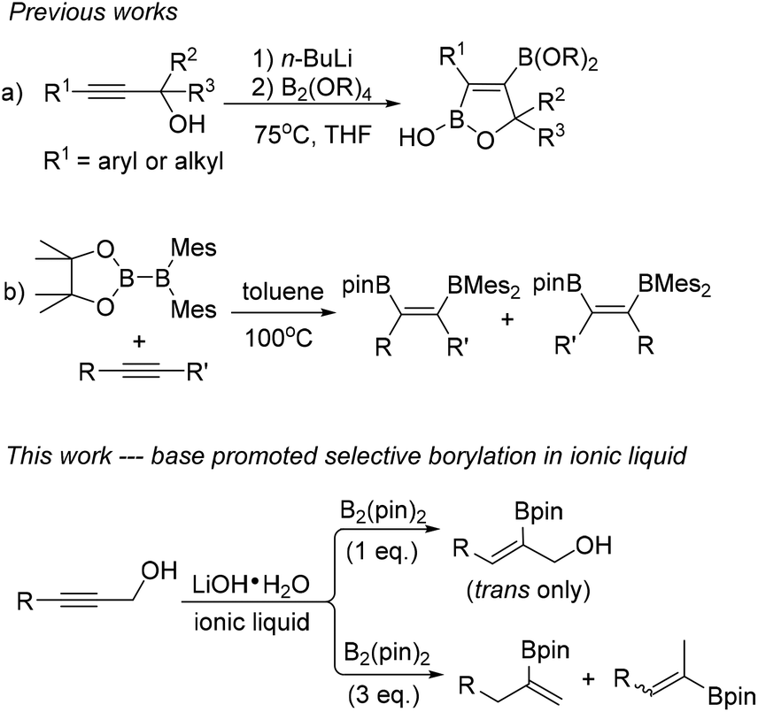 Transition Metal Free Borylation Of Propargylic Alcohols Structurally Variable Synthesis In Ionic Liquid Medium Organic Chemistry Frontiers Rsc Publishing