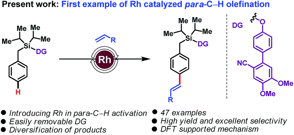 Rhodium Catalyzed Template Assisted Distal Para C H Olefination Chemical Science Rsc Publishing