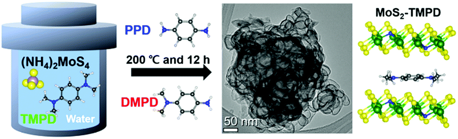 Intercalated Complexes Of 1t Mos2 Nanosheets With Alkylated Phenylenediamines As Excellent Catalysts For Electrochemical Hydrogen Evolution Journal Of Materials Chemistry A Rsc Publishing