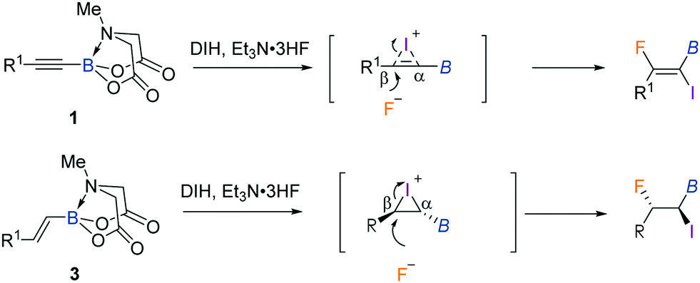 Synthesis of fluorinated amphoteric organoborons via iodofluorination ...