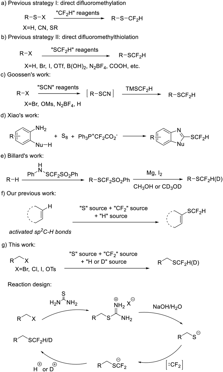 Synthesis Of Difluoromethyl And Deuterium Labeled Difluoromethyl Thioethers From Aliphatic Electrophiles Chemical Communications Rsc Publishing Doi 10 1039 C9cck