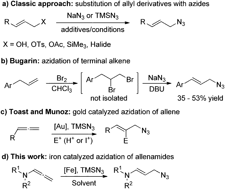 Iron( ii )-chloride-catalyzed regioselective azidation of