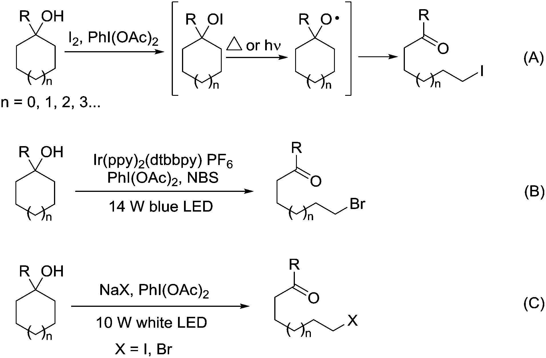 Ring Opening Iodination And Bromination Of Unstrained Cycloalkanols Through B Scission Of Alkoxy Radicals Chemical Communications Rsc Publishing