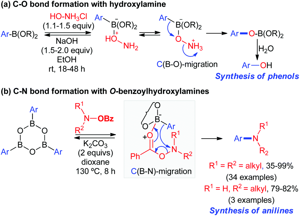 How To Make C N Bonds Using Boronic Acids And Their Derivatives Without Transition Metals Chemical Society Reviews Rsc Publishing