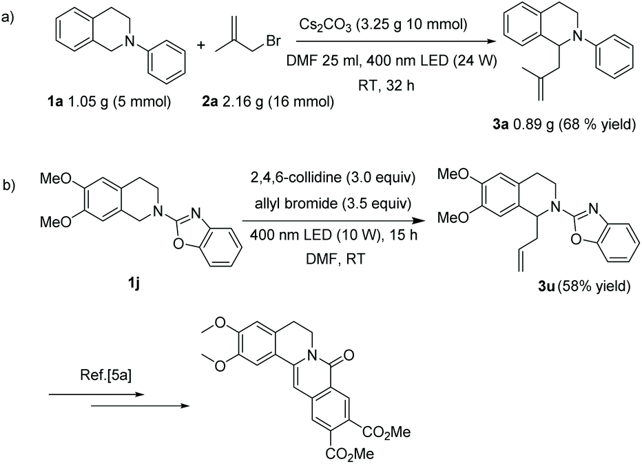 Photocatalyst And Transition Metal Free A Allylation Of N Aryl Tetrahydroisoquinolines Mediated By Visible Light Green Chemistry Rsc Publishing