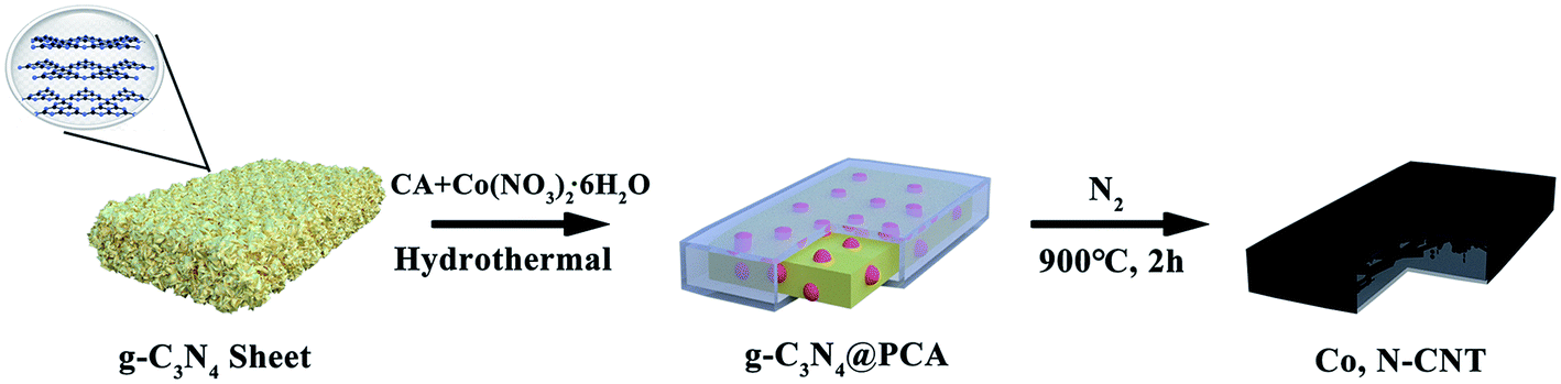 Cobalt And Nitrogen Codoped Carbon Nanotubes Derived From A Graphitic C3n4 Template As An Electrocatalyst For The Oxygen Reduction Reaction Nanoscale Advances Rsc Publishing