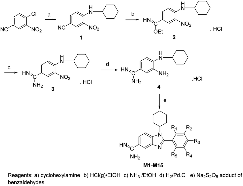 1h Benzimidazole 5 Carboxamidine Derivatives Design Synthesis Molecular Docking Dft And Antimicrobial Studies New Journal Of Chemistry Rsc Publishing