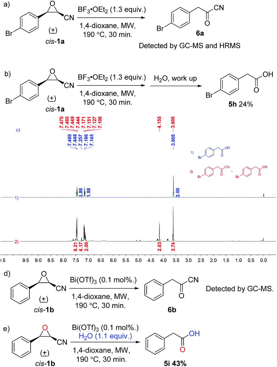 Bf3 Oet2 Promoted Tandem Meinwald Rearrangement And Nucleophilic Substitution Of Oxiranecarbonitriles Organic Biomolecular Chemistry Rsc Publishing