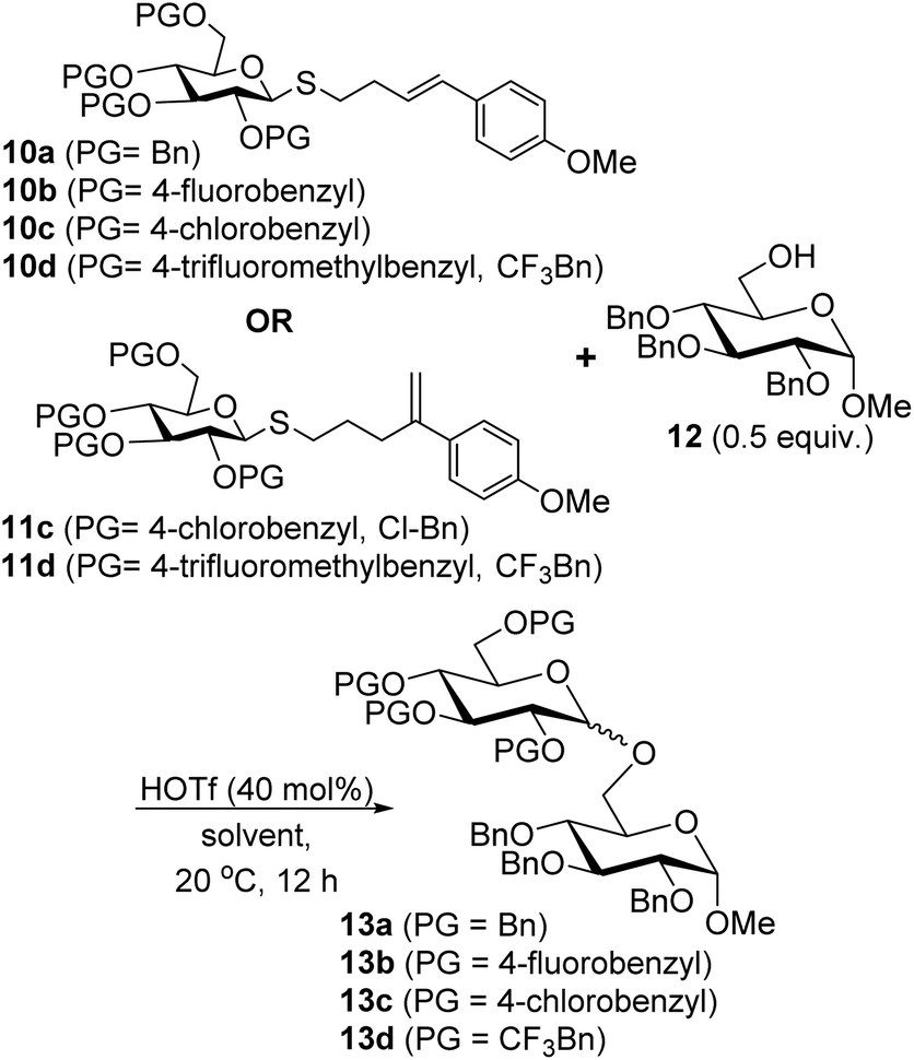 1 2 Cis Selective Glucosylation Enabled By Halogenated Benzyl Protecting Groups Organic Biomolecular Chemistry Rsc Publishing
