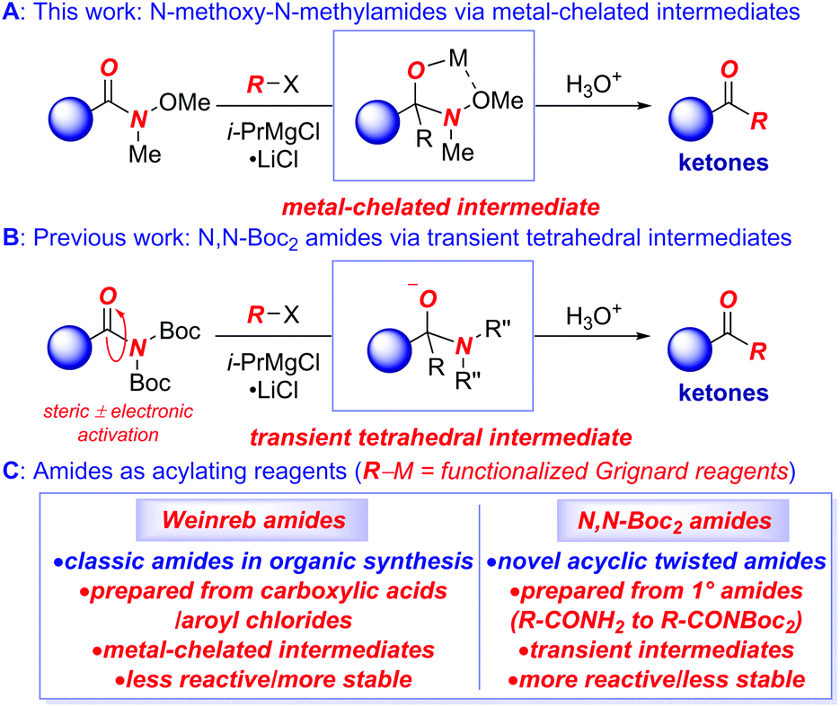 Synthesis Of Biaryl Ketones By Arylation Of Weinreb Amides With Functionalized Grignard Reagents Under Thermodynamic Control Vs Kinetic Control Of N N Boc2 Amides Organic Biomolecular Chemistry Rsc Publishing