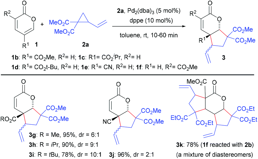 Construction Of Cyclopenta B Pyran 2 Ones Via Chemoselective 3 2 Cycloaddition Between 2 Pyrones And Vinyl Cyclopropanes Organic Chemistry Frontiers Rsc Publishing