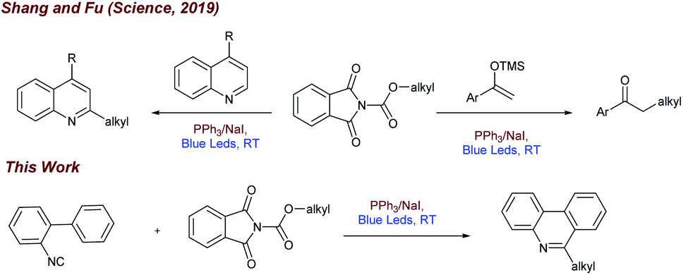 Pph3 Nai Driven Photocatalytic Decarboxylative Radical Cascade Alkylarylation Reaction Of 2 Isocyanobiaryls Rsc Advances Rsc Publishing