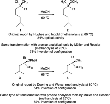 Stereospecific nucleophilic substitution at tertiary and quaternary ...