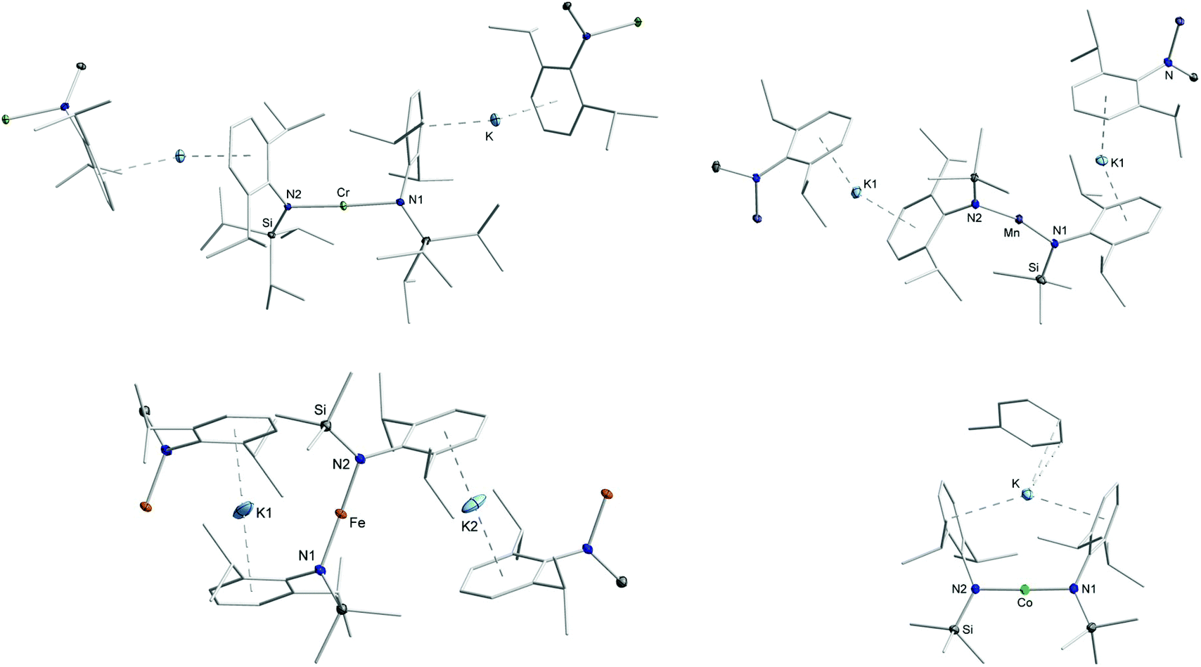 Quasilinear 3d Metal I Complexes Km N Dipp Sir 3 2 M Cr Co Structural Diversity Solution State Behaviour And Reactivity Dalton Transactions Rsc Publishing Doi 10 1039 D1dtc