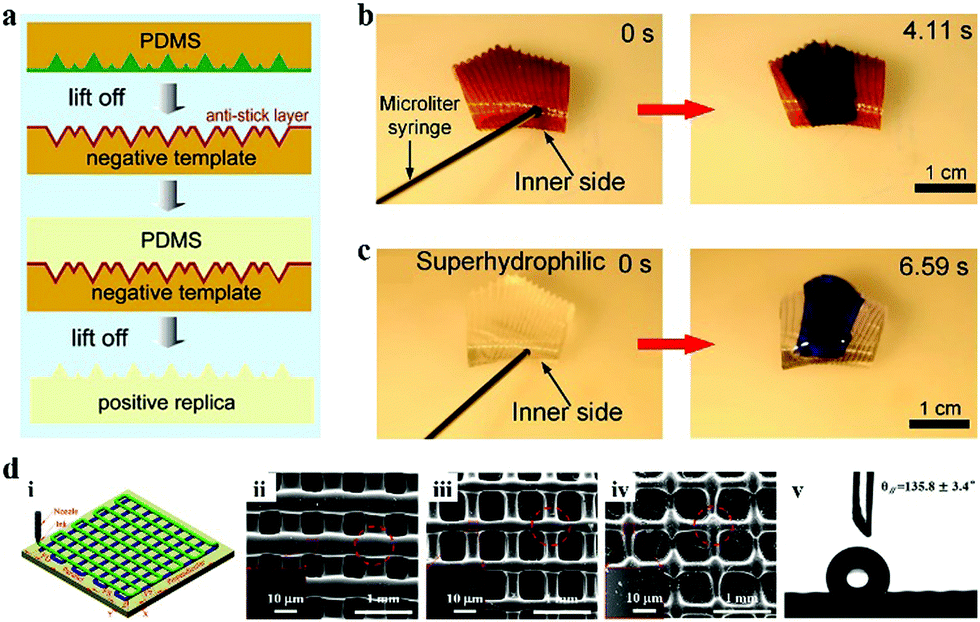 Bio-inspired wettability patterns for biomedical applications 