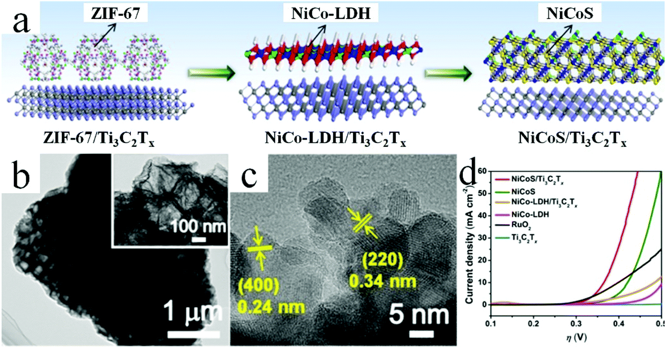 Hierarchical MXene/transition metal chalcogenide
