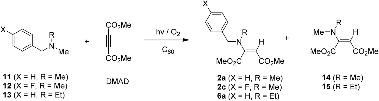 Fullerene C 60 promoted photochemical hydroamination reactions of an  electron deficient alkyne with trimethylsilyl group containing tertiary N  -alkylb  - RSC Advances (RSC Publishing) DOI:10.1039/D1RA00166C