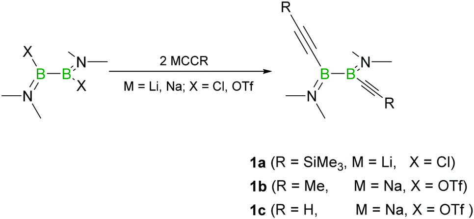 Dialkynyldiboranes 4 And The Selectable Reactivity Of Their C H C Triple Bond Length As M Dash C And B B Bonds Chemical Communications Rsc Publishing