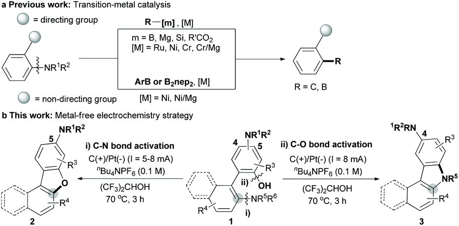 Metal Free Amino Controlled Electrochemical Intramolecular C O And C N Couplings By Site Selective Activation Of Aryl C N And C O Bonds Green Chemistry Rsc Publishing