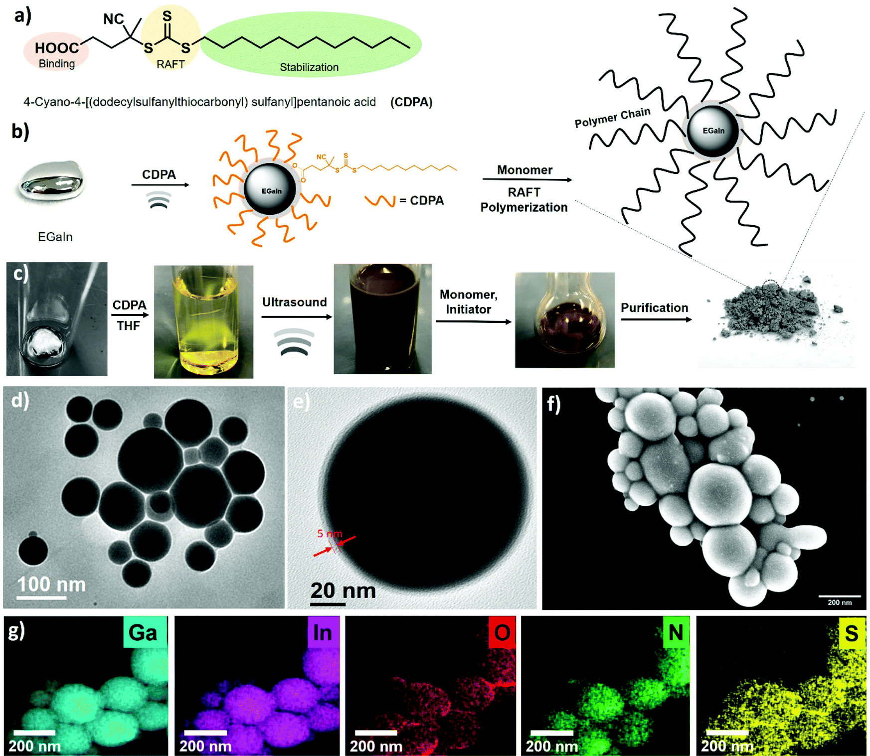 Functionalization Of Liquid Metal Nanoparticles Via The Raft Process Polymer Chemistry Rsc Publishing