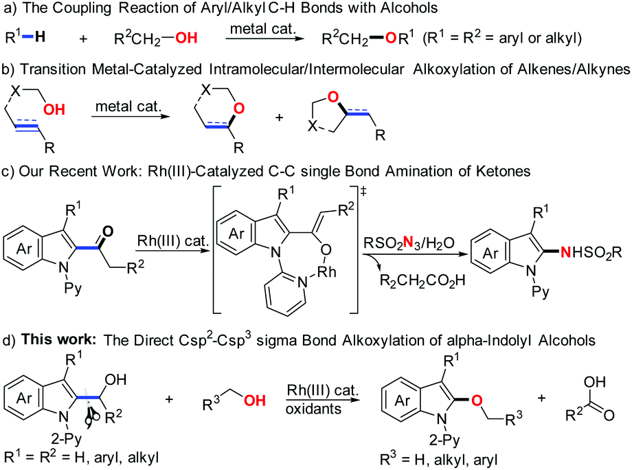 Rh Iii Catalyzed Csp2 Csp3 Bond Alkoxylation Of A Indolyl Alcohols Via C C S Bond Cleavage Organic Chemistry Frontiers Rsc Publishing
