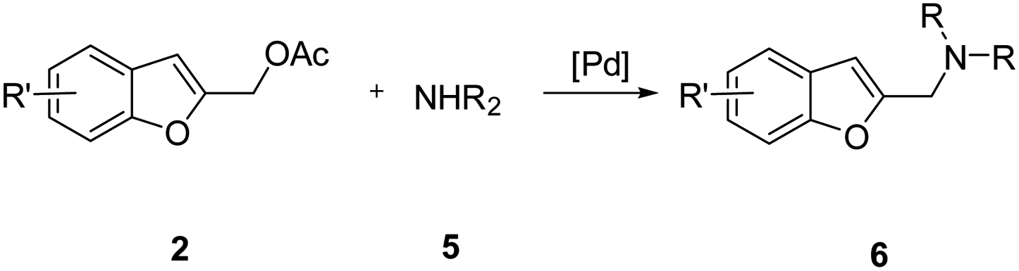 Palladium Catalyzed Tsuji Trost Type Reaction Of Benzofuran 2 Ylmethyl Acetates With Nucleophiles Rsc Advances Rsc Publishing