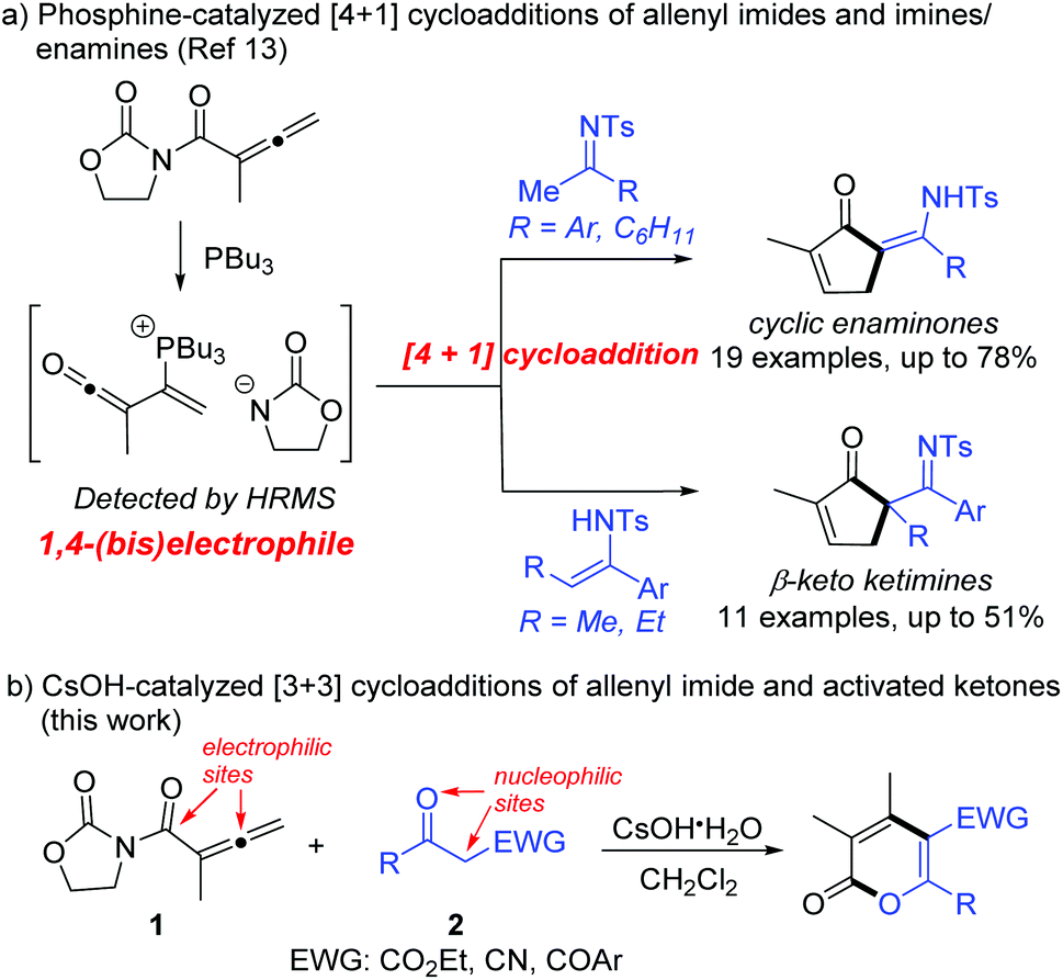 A formal [3 + 3] cycloaddition of allenyl imide and activated ketones ...