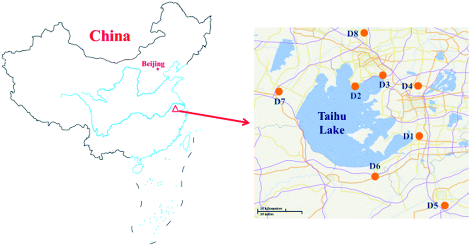 Map of the  basin showing the regions and sampling sites for