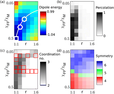 Self-assembly and percolation in two dimensional binary magnetic ...