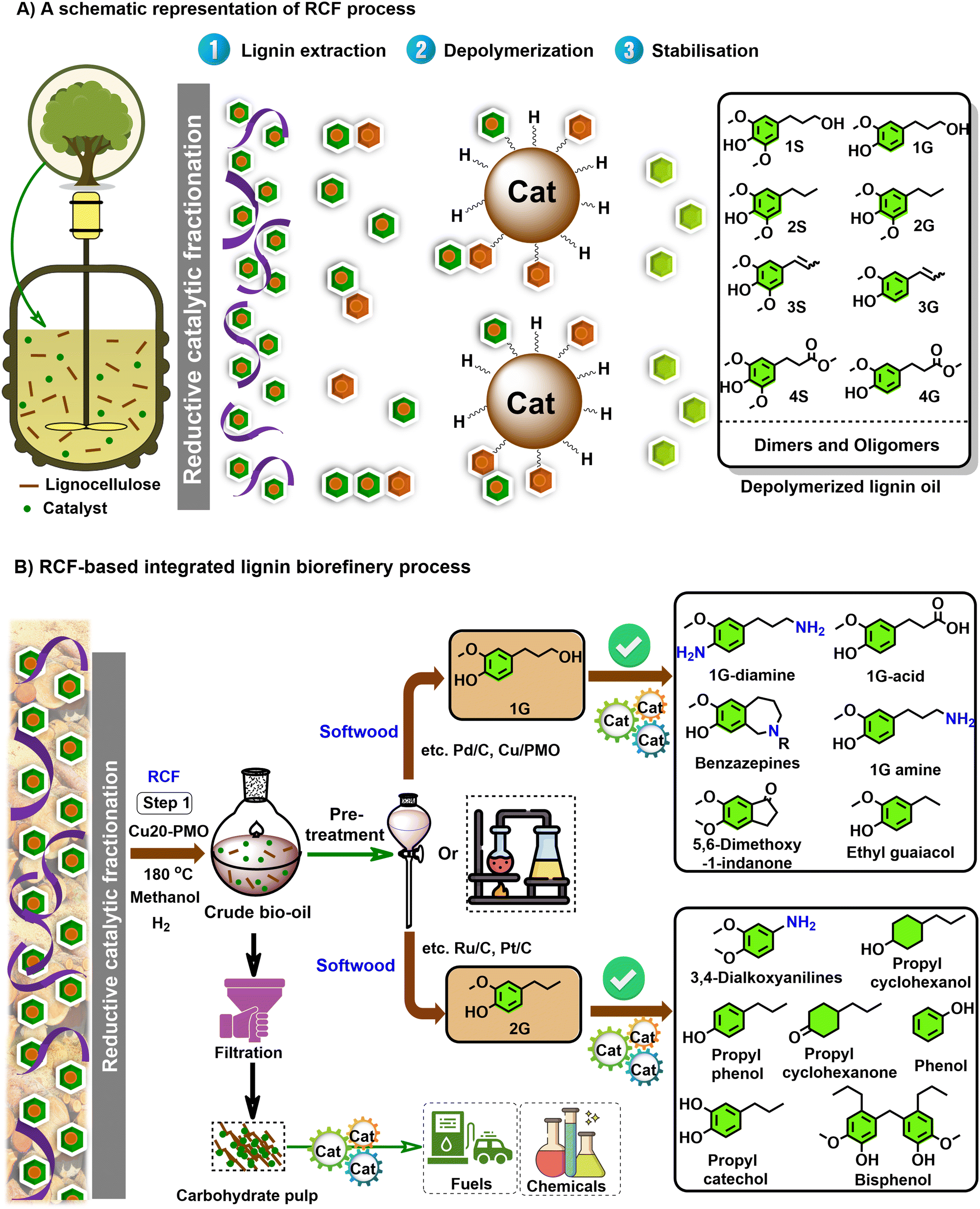 Deriving high value products from depolymerized lignin oil, aided 