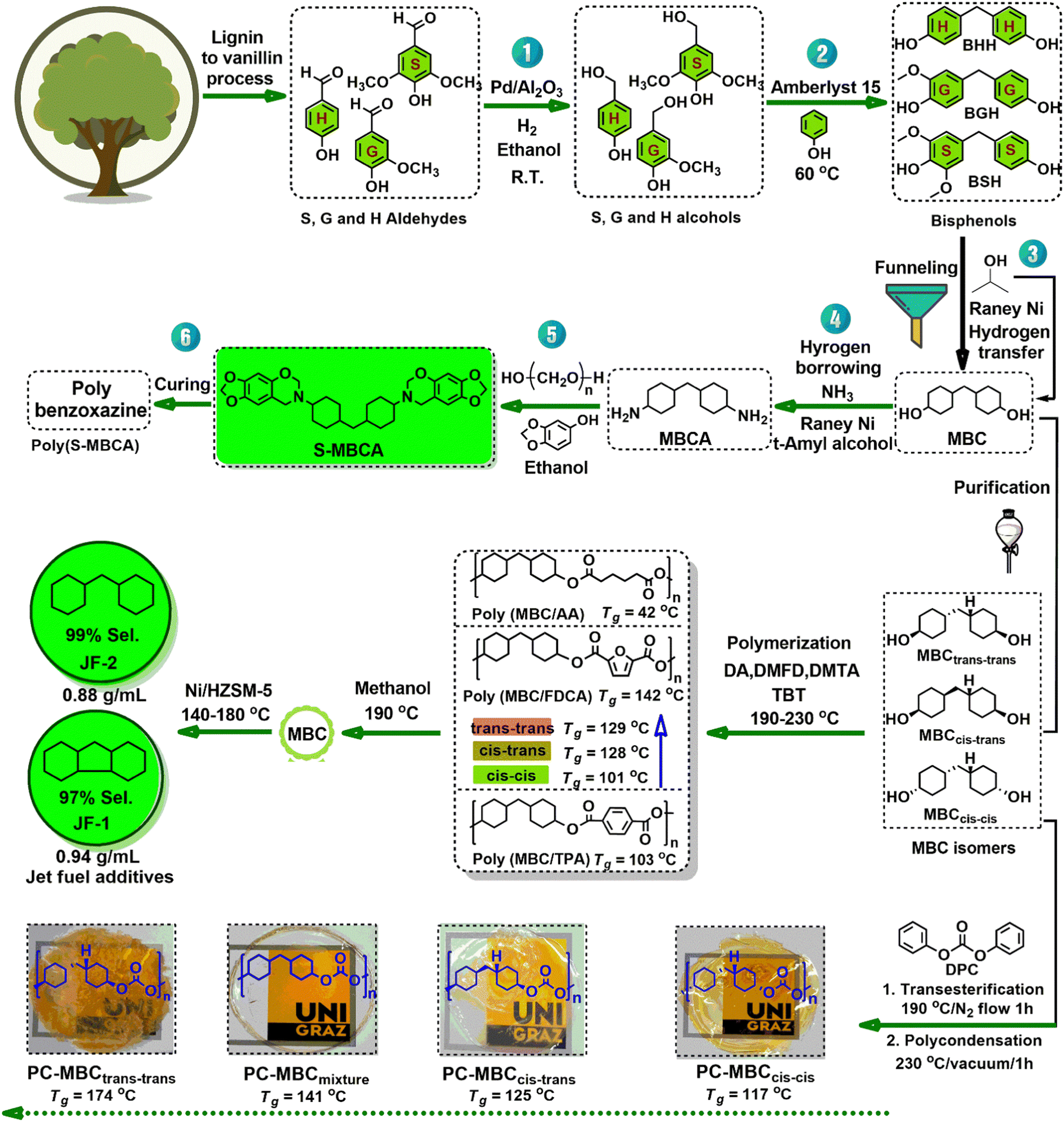 Deriving high value products from depolymerized lignin oil, aided 