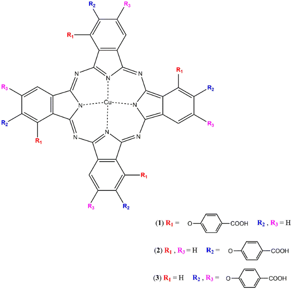 Peripherally and non-peripherally carboxylic acid