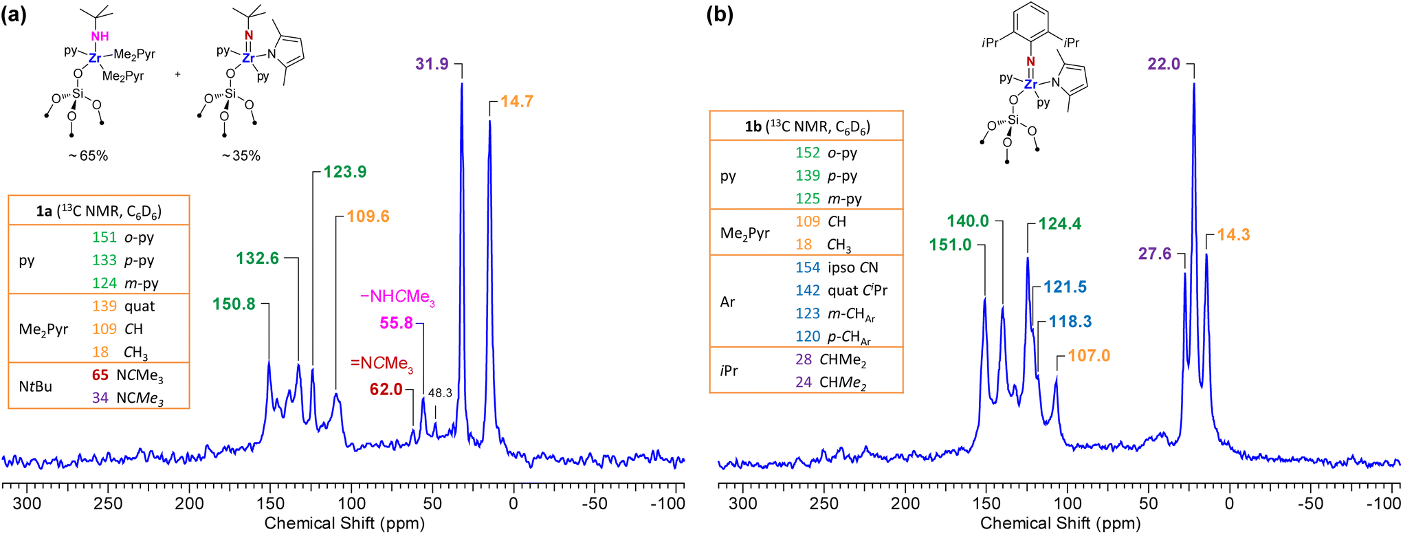 Zr vs. Ti molecular and silica-supported imido complexes in 