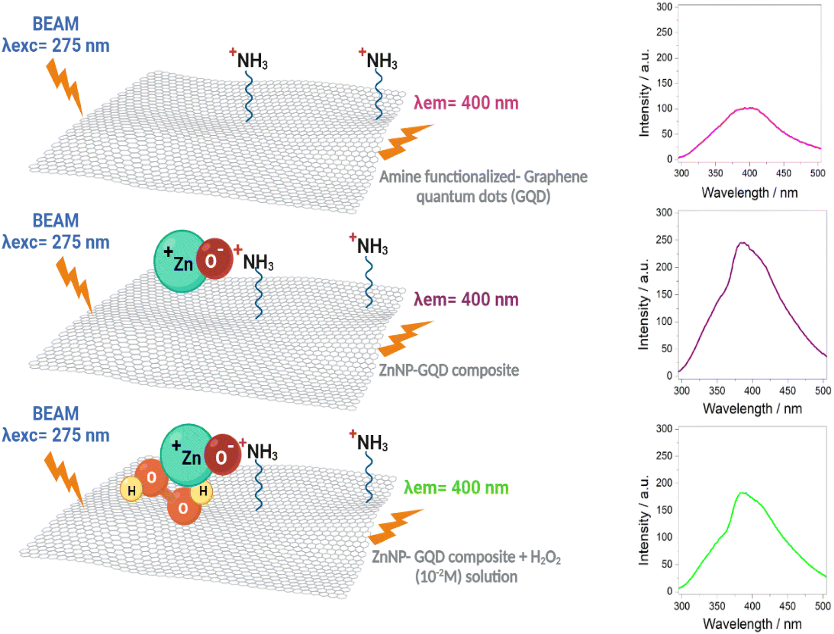 A “turnoff” photoluminescent sensor for H 2 O 2 detection based on a zinc oxidegraphene