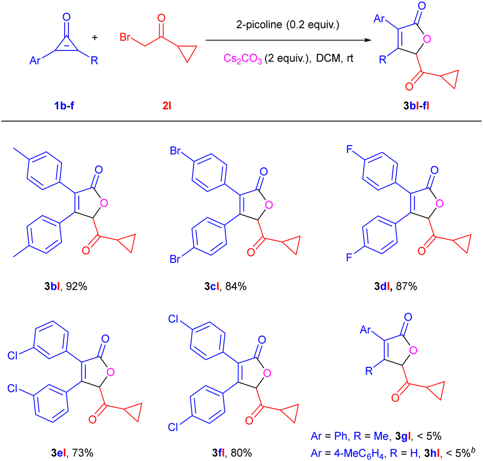 Pyridine-catalyzed ring-opening reaction of cyclopropenone with