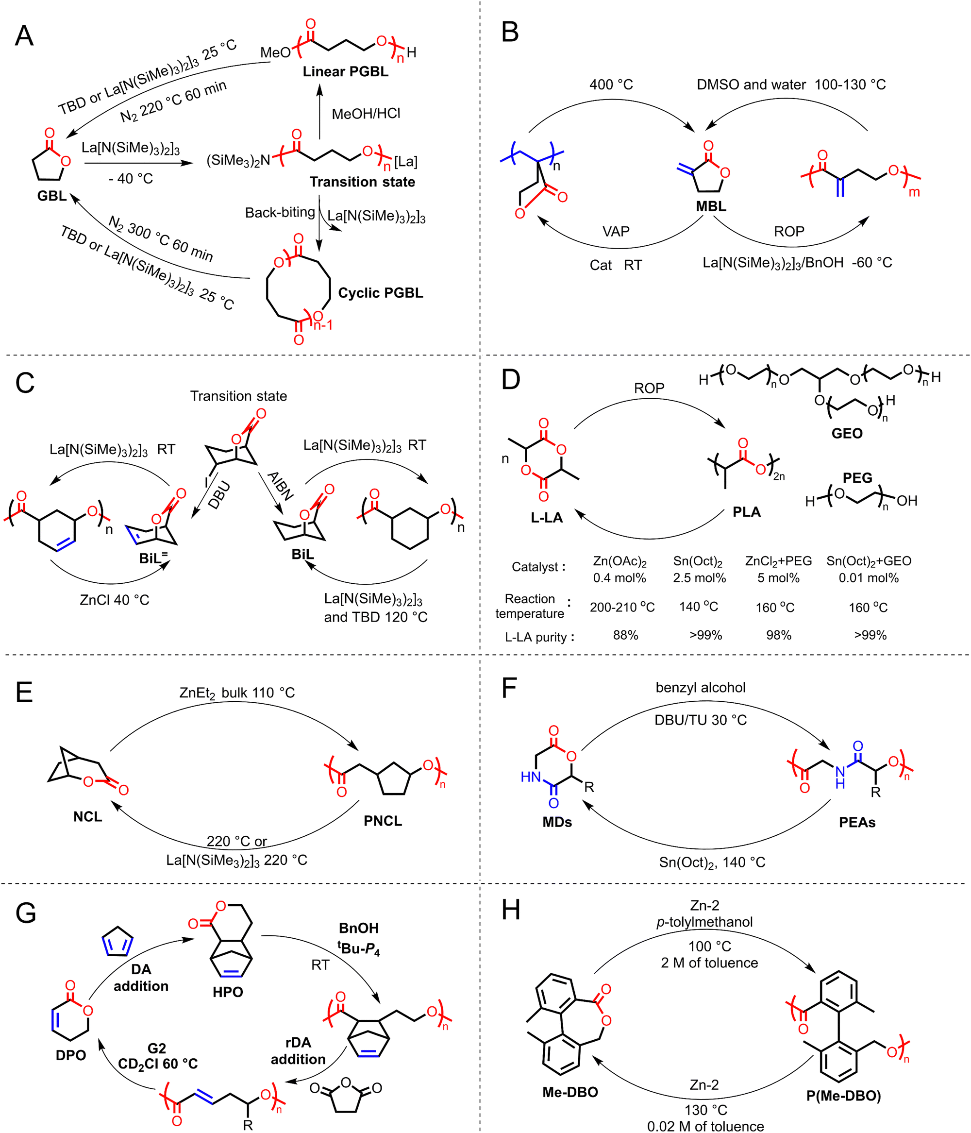 Closed-loop recyclable polymers: from monomer and polymer